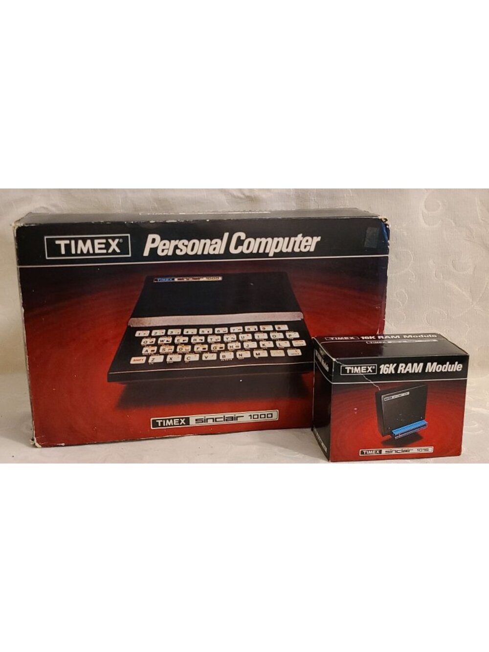 Timex Sinclair 1000 Personal Computer +16K RAM Module w/ Original Boxes & Cables